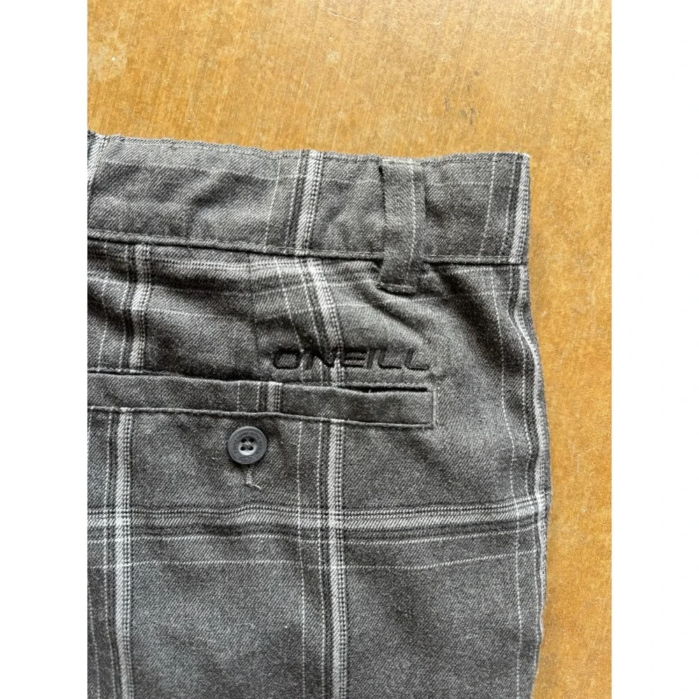 VTG Y2K O’Neill Plaid Checkered Gray Light Jorts Shorts Skater Baggy Y2K 34W